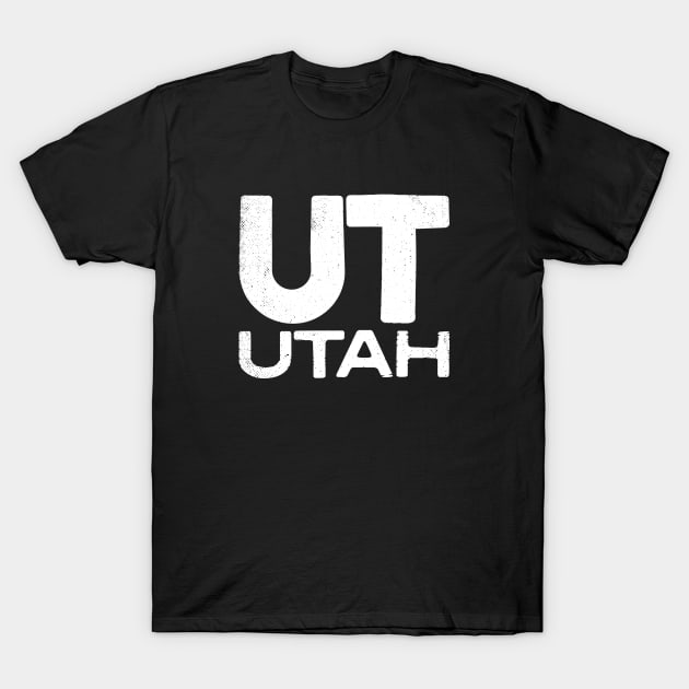 UT Utah Vintage State Typography T-Shirt by Commykaze